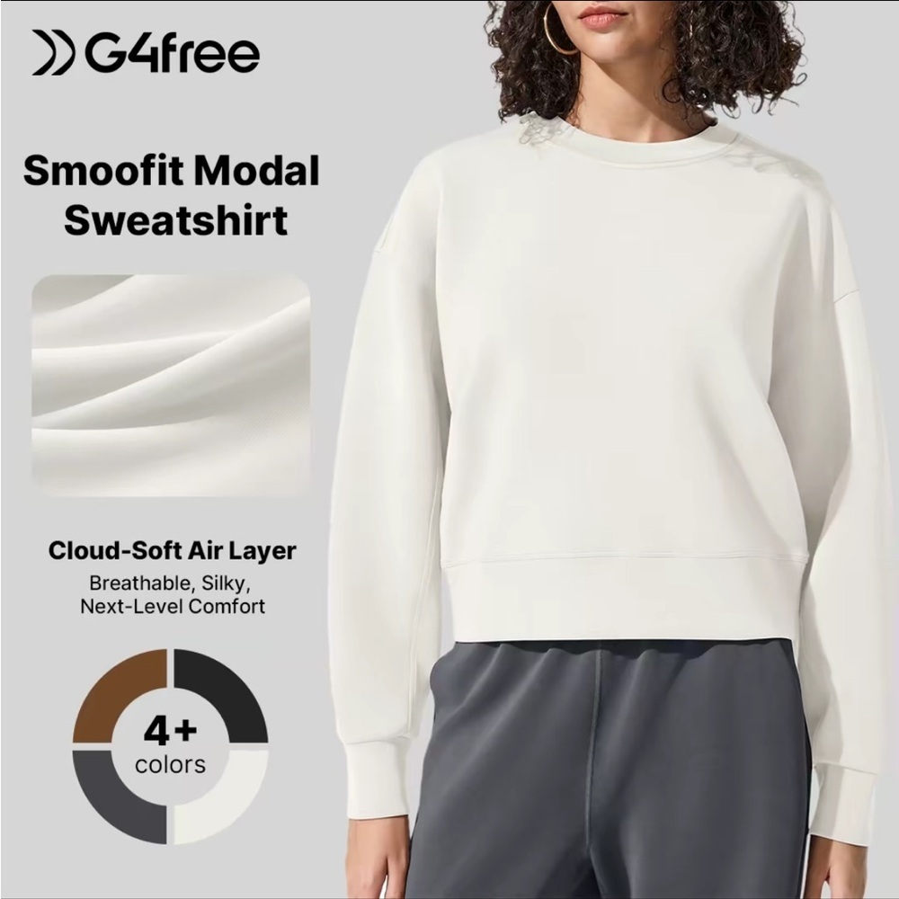 G4free White Smoofit Modal Sweatshirt